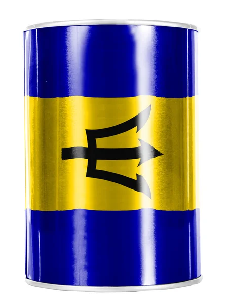 Barbados. Flaga Barbadosu malowane na blaszany błyszczący — Zdjęcie stockowe