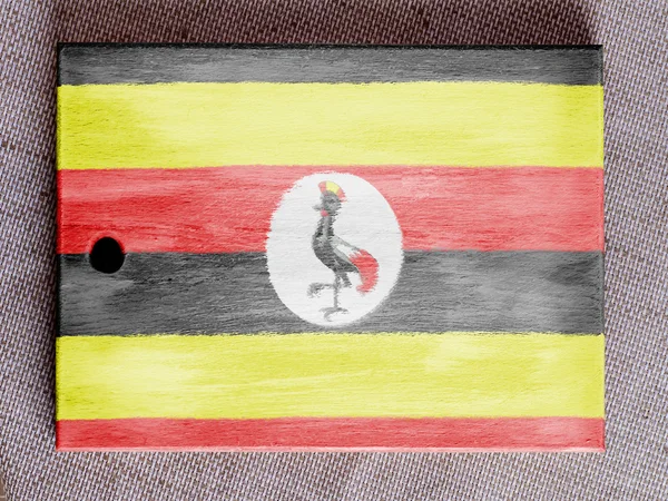 Bandera de Uganda pintada sobre tabla de madera —  Fotos de Stock