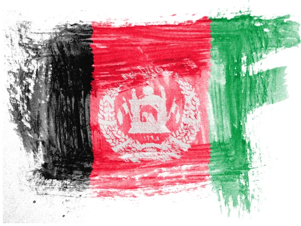 Drapeau de l'Afghanistan peint à l'aquarelle sur papier — Photo