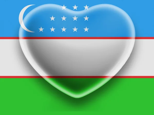 Flaga Uzbekistanu — Zdjęcie stockowe