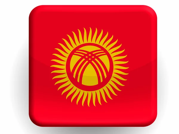 Kyrgyzstan-Flagge auf Hochglanz-Ikone gemalt — Stockfoto