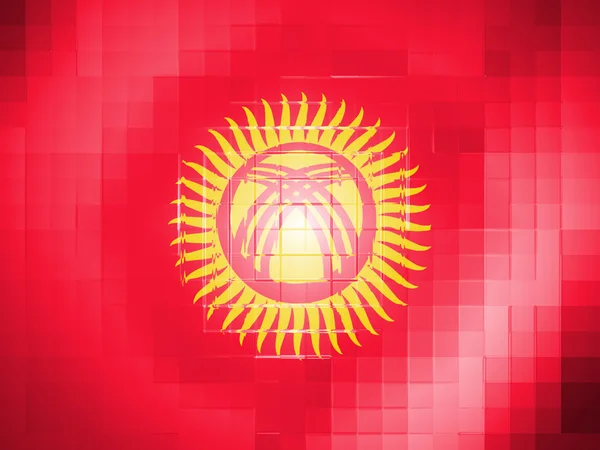 Kyrgyzstan flag on wavy plastic surface — Stock Photo, Image
