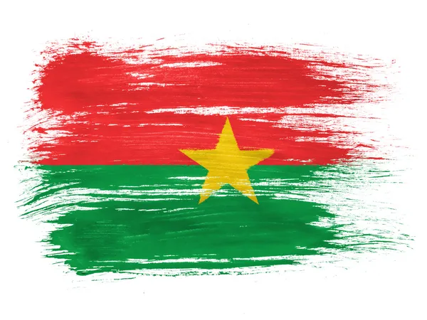 Drapeau Burkina Faso sur fond blanc — Photo