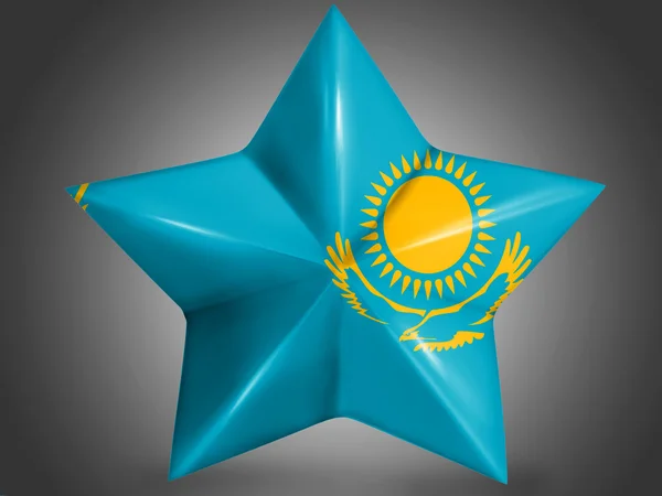 The Kazakh flag — Stock Photo, Image