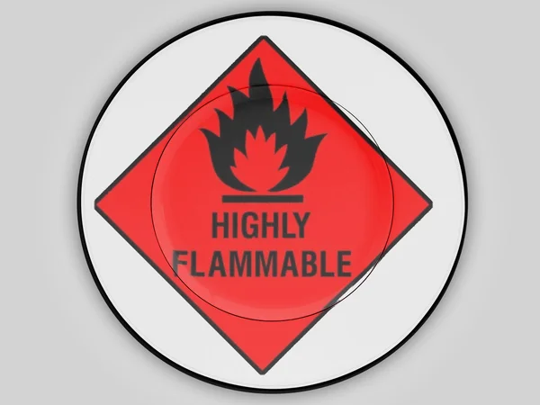 Highly flammable sign drawn on — Stock Photo, Image