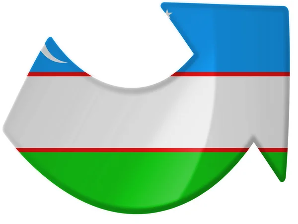 Uzbekistan flag painted on — Stock Photo, Image