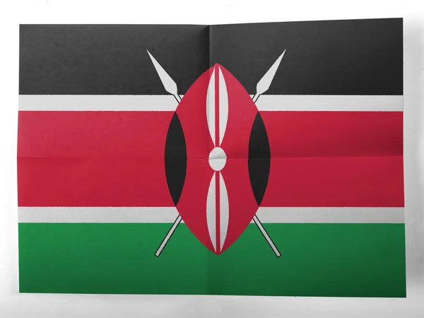 Kenyas flagga målade på enkelt papper blad — Stockfoto