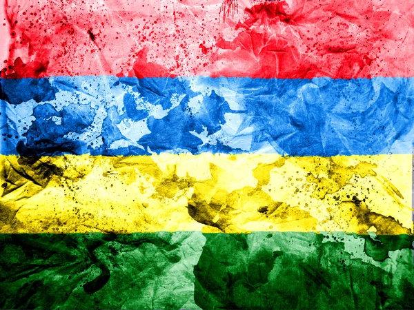 Kirli ve pis kağıt boyalı Moritanya bayrağı — Stok fotoğraf