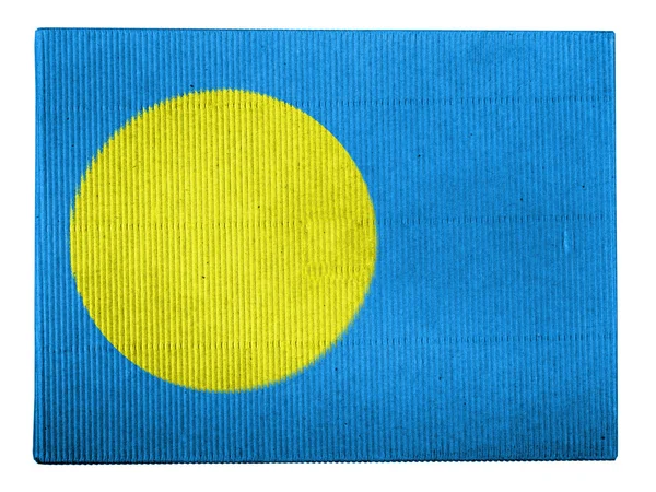 Palau Flagge auf Karton gemalt — Stockfoto