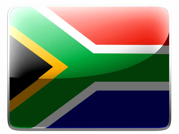 South African flag painted on square interface icon — Stock Photo, Image