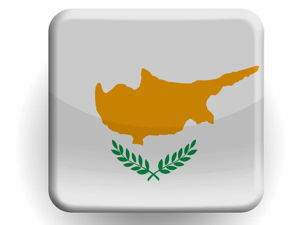 Cyprus vlag geschilderd op glanzende pictogram — Stok fotoğraf