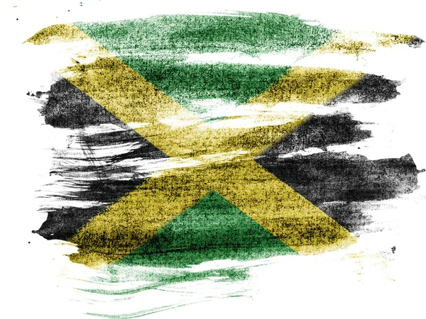 Drapeau de la Jamaïque peint sur papier avec des charbons colorés — Photo