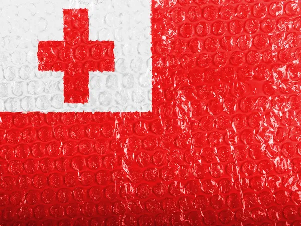 Tonga flag painted on bubblewrap — Stock Photo, Image