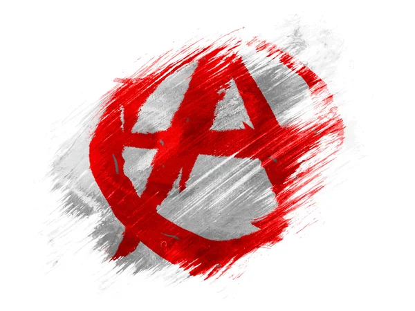 Symbolu anarchii malowane n malowane pędzlem na białym tle — Zdjęcie stockowe