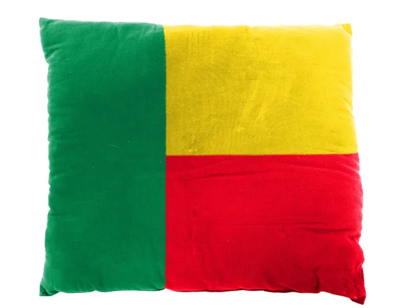 Bénin. Drapeau Benini peint sur oreiller — Photo