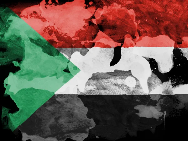 Die sudanesische Flagge — Stockfoto