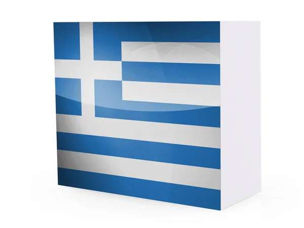 Grecką banderą — Zdjęcie stockowe