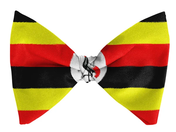 Uganda flag on a bow tie — Stock Photo, Image