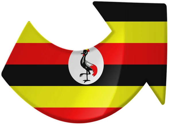 Uganda flag painted on — Stock Photo, Image