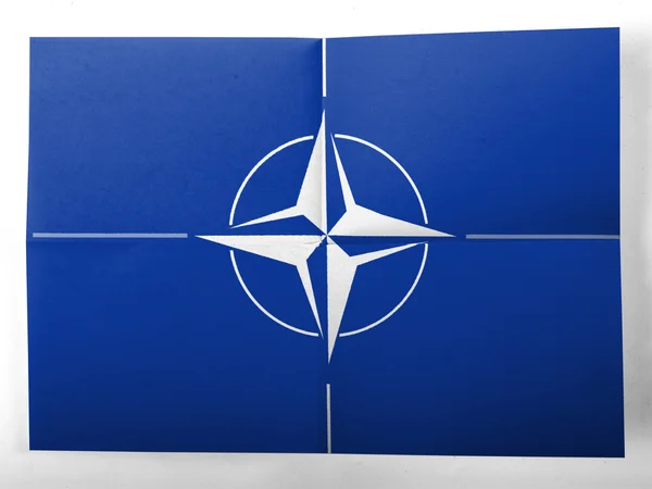 NATO symbol painted on simple paper sheet — Stock Photo, Image