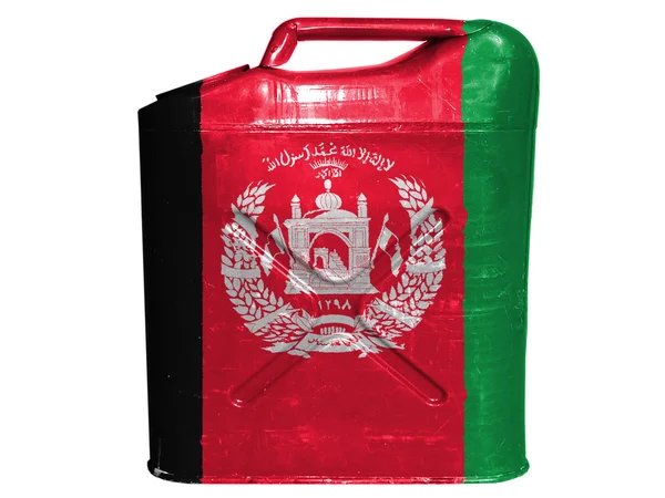 Afghanistan flag painted on gasoline can or gas canister — Stock Photo, Image