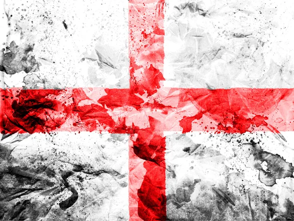 Inglaterra. Bandera inglesa pintada de papel sucio y gruñón — Foto de Stock