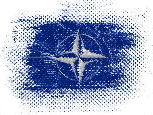 NATO symbol namalované na na tečkované — Stock fotografie