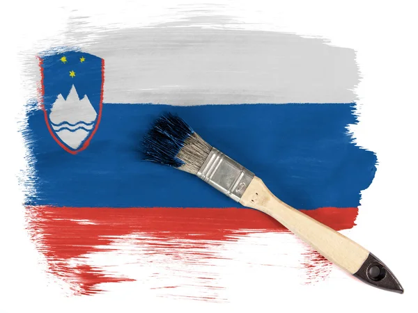 De vlag van Slovenië — Stockfoto