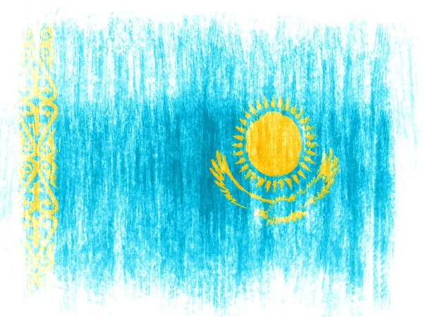 De vlag van kazakh — Stockfoto