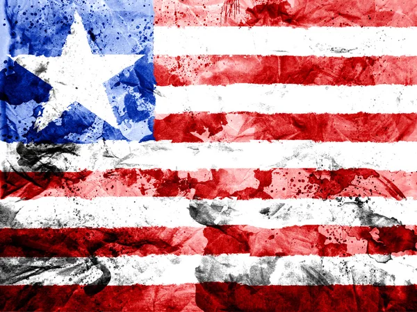 Liberia. Liberias flagga målad smutsig och grungy papper — Stockfoto