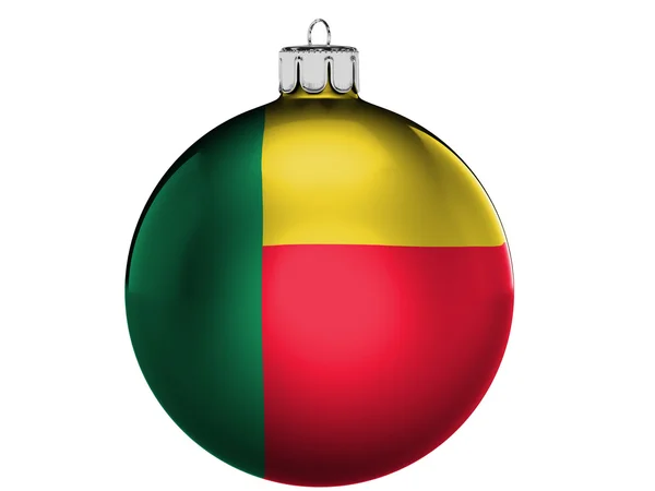 Μπενίν. Benini σημαία σε ένα χριστουγεννιάτικο, x-mas παιχνίδι — Φωτογραφία Αρχείου