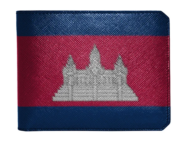 Cambodia flag painted on leather wallet painted on leather wallet — Stock Photo, Image