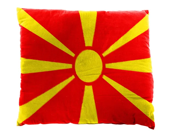 Macedónia bandeira pintada no travesseiro — Fotografia de Stock