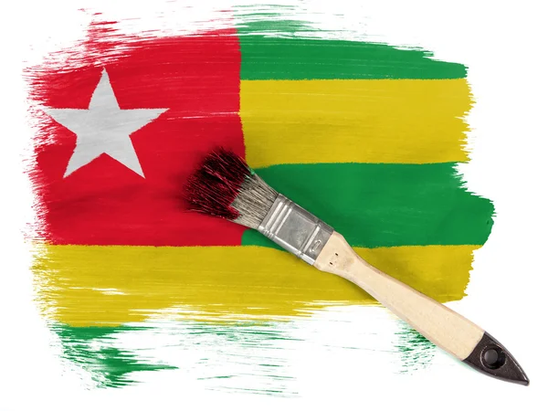 Bandeira do Togo pintada com pincel sobre ele — Fotografia de Stock