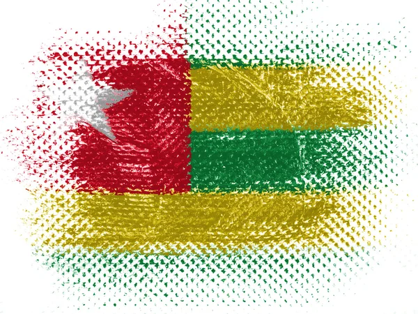 Togo flagga på prickig yta — Stockfoto