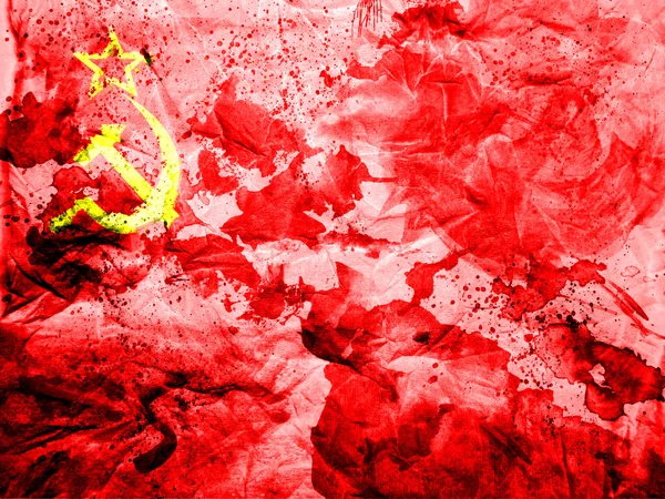 A bandeira da URSS pintado papel sujo e grungy — Fotografia de Stock