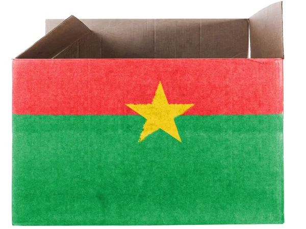 Bandera Burkina Faso pintada en caja de cartón o paquete —  Fotos de Stock