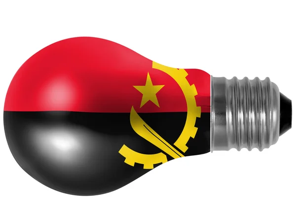 Angola. Angolan flag painted on lightbulb — Stock Photo, Image
