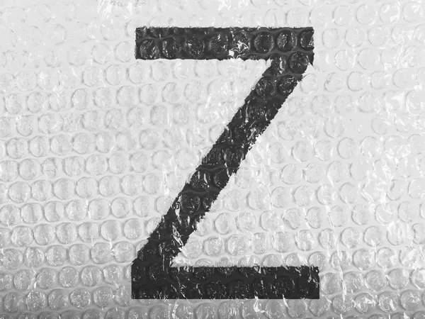 Z 字母画上 bubblewrap — 图库照片