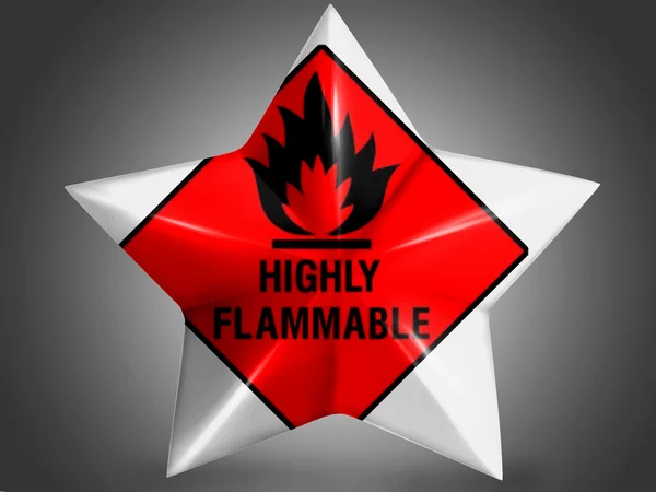 Highly flammable sign drawn on — Stock Photo, Image