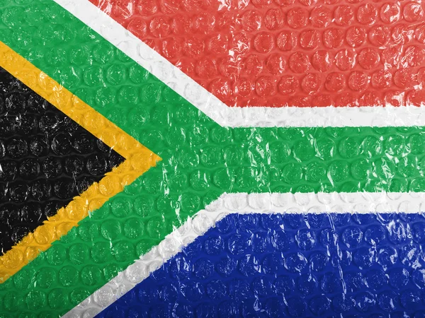 South African flag painted on bubblewrap — Stock Photo, Image