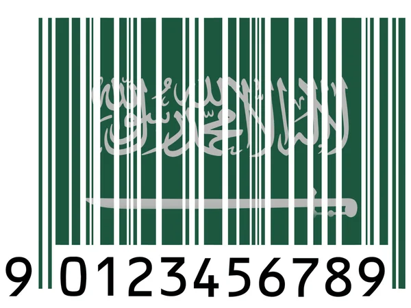 사우디아라비아 국기 바코드 표면에 그려진 — 스톡 사진