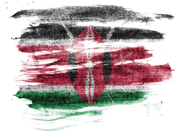 肯尼亚国旗画在纸上彩色木炭 — 图库照片