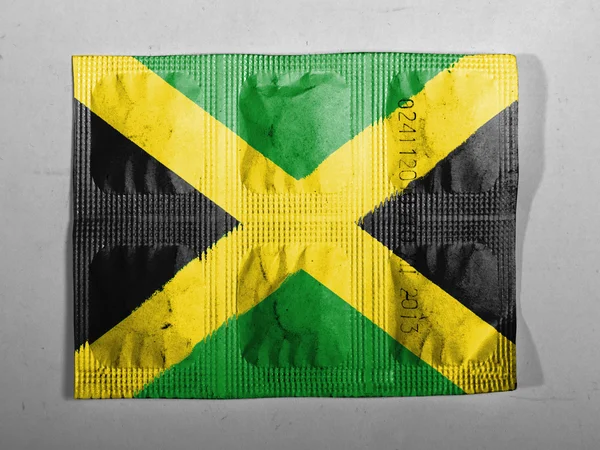 Drapeau de la Jamaïque peint sur pilules — Photo