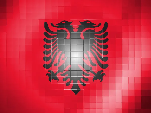 Albania. Albanian flag on wavy plastic surface — Stock Photo, Image