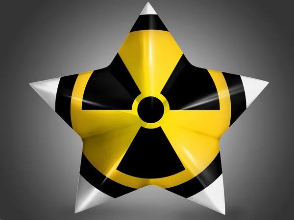 Nucleaire straling symbool geschilderd op — Stockfoto