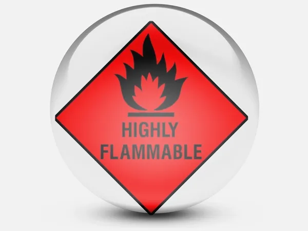 Highly flammable sign drawn on — Stock Photo, Image