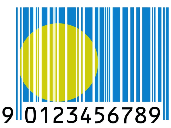 Palau vlag geschilderd op barcode oppervlak — Stockfoto