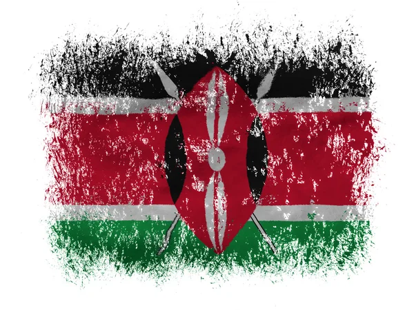 Bandiera Kenya su sfondo bianco — Foto Stock