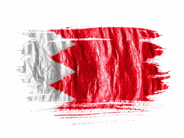 Bahrain. Bahraini flag painted with watercolor on wet white paper — Stock Photo, Image